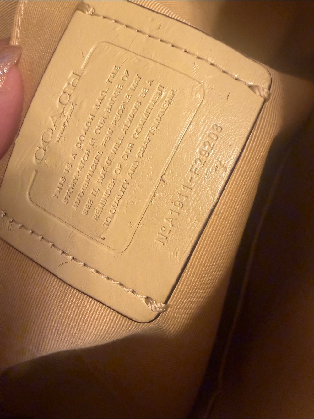 Coach Beige Signature Tote with Yellow Trim “Authentic” - Picture 9 of 13
